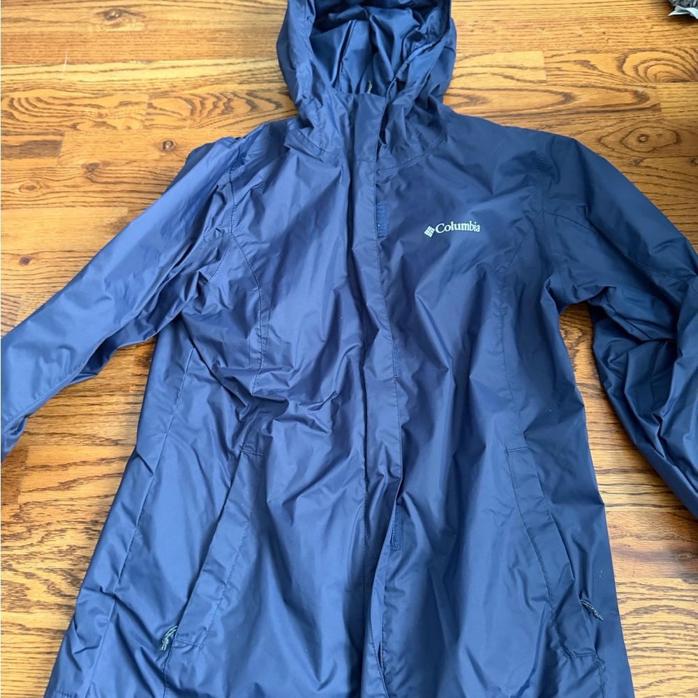 Columbia Women's Navy Hooded Waterproof Shell Jacket
